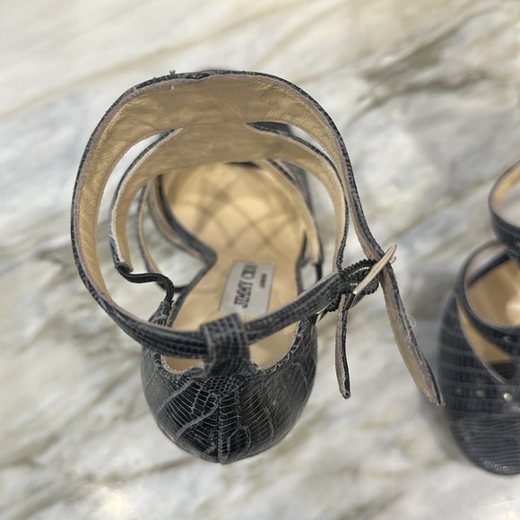 JIMMY CHOO LIZARD PRINT CHARCOAL 9 1/2 - Picture 4 of 7
